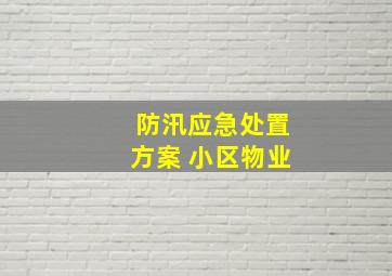 防汛应急处置方案 小区物业